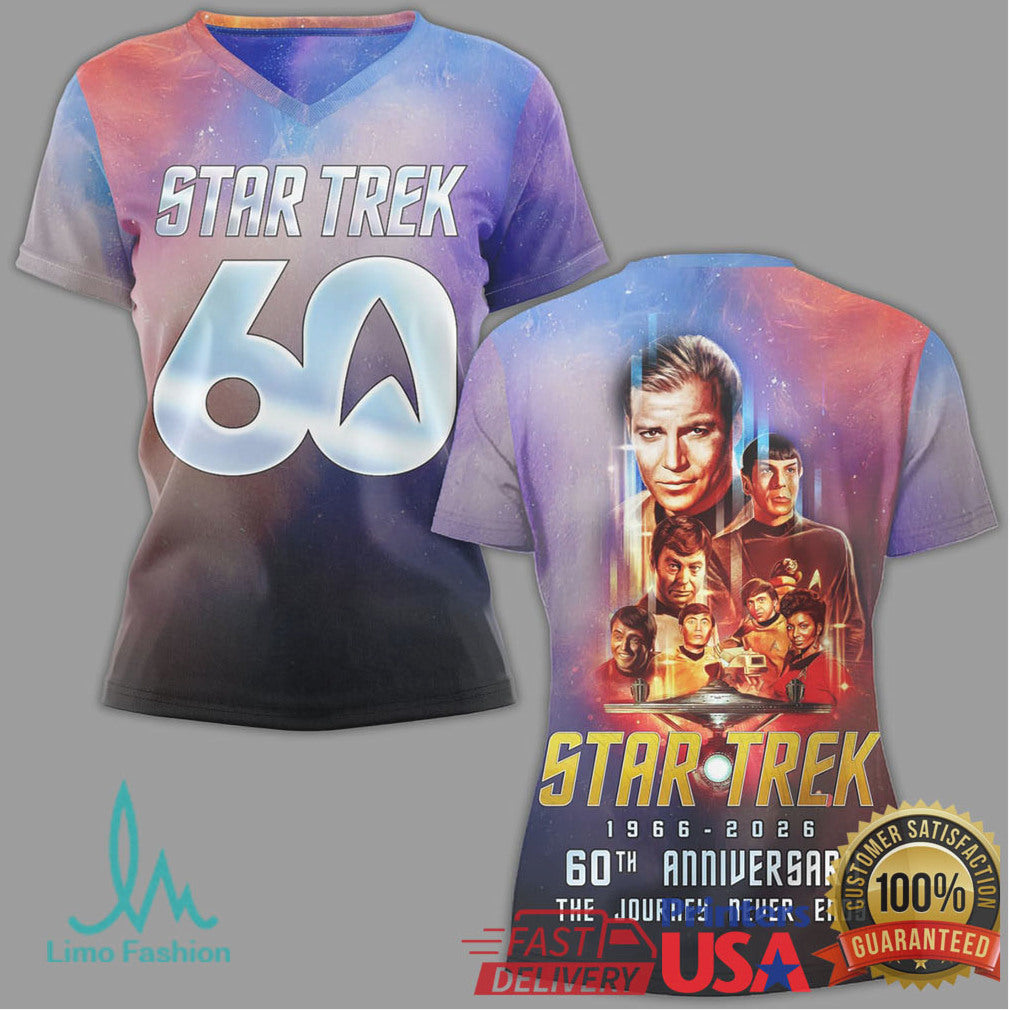 Star Trek 60Th Anniversary 1966 2026 The Journey Never Ends Shirt