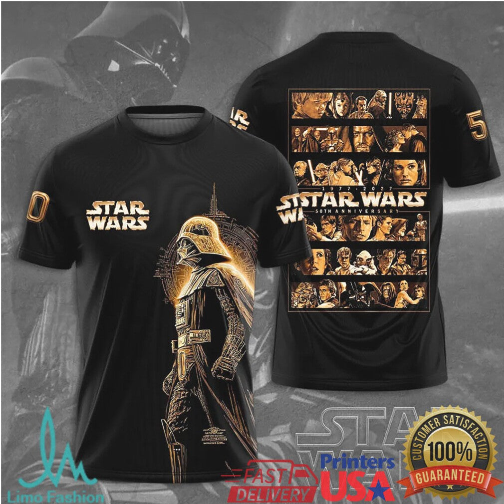 Star Wars 50th Anniversary 1977 2027 Darth Vader Characters Tribute T Shirt T Shirt - Limotees LLC