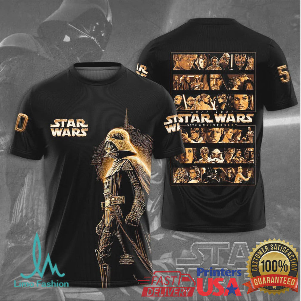Star Wars 50th Anniversary 1977 2027 Darth Vader Characters Tribute T Shirt T Shirt - Limotees LLC