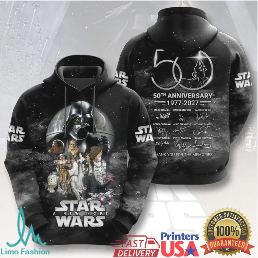 Star Wars 50th Anniversary 1977 2027 Darth Vader Signature T Shirt - Limotees LLC