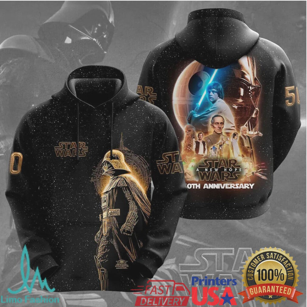 Star Wars A New Hope 50th Anniversary Darth Vader Commemorative 3D Apparel T Shirt - Limotees LLC