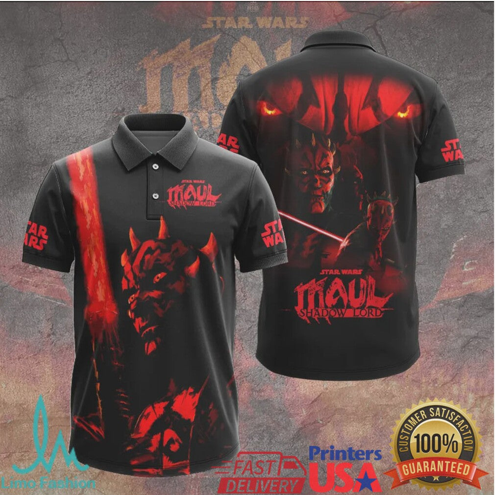 Star Wars Darth Maul Shadow Lord Red & Black Sith 3D Apparel Collection T Shirt - Limotees LLC
