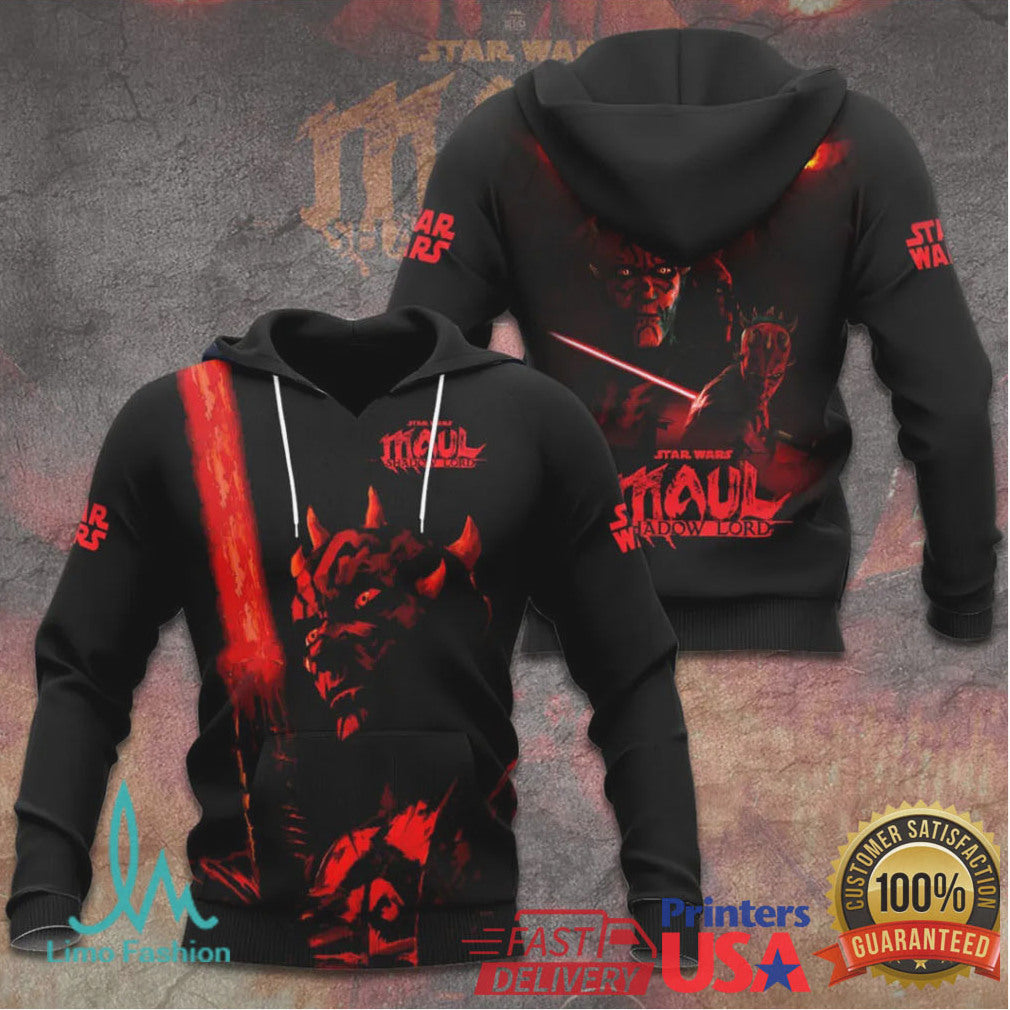 Star Wars Darth Maul Shadow Lord Red & Black Sith 3D Apparel Collection T Shirt - Limotees LLC