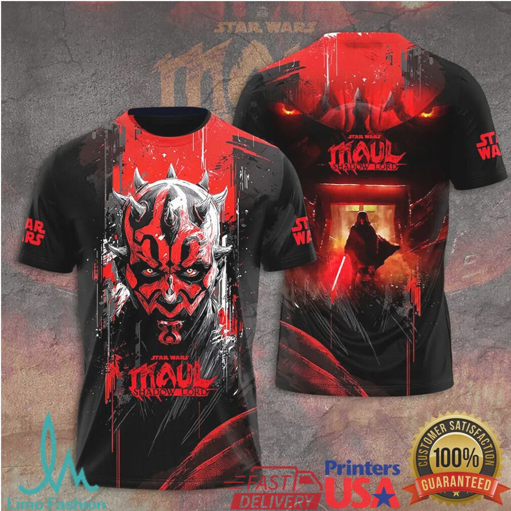 Star Wars Darth Maul Sith Apprentice Shadow Lord Intense Portrait T Shirt - Limotees LLC