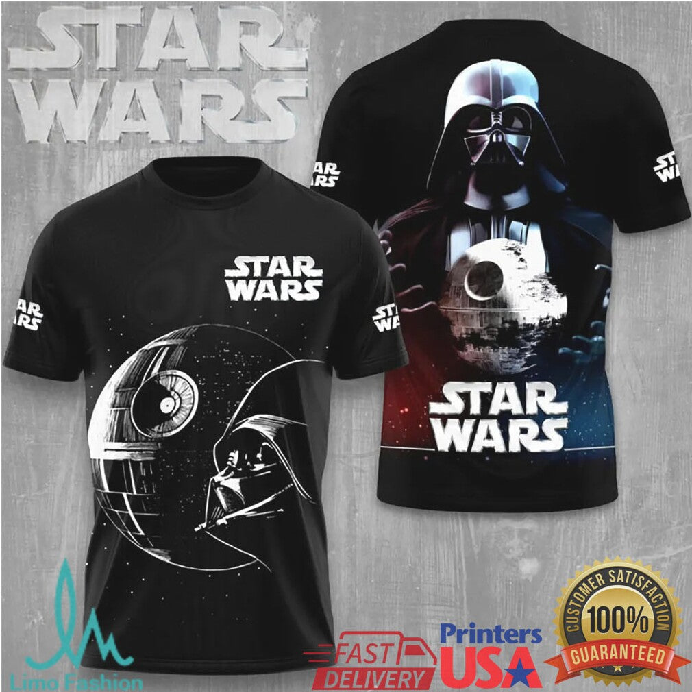 Star Wars Darth Vader Death Star Sith Lord Sci Fi 3D Graphic Apparel T Shirt - Limotees LLC