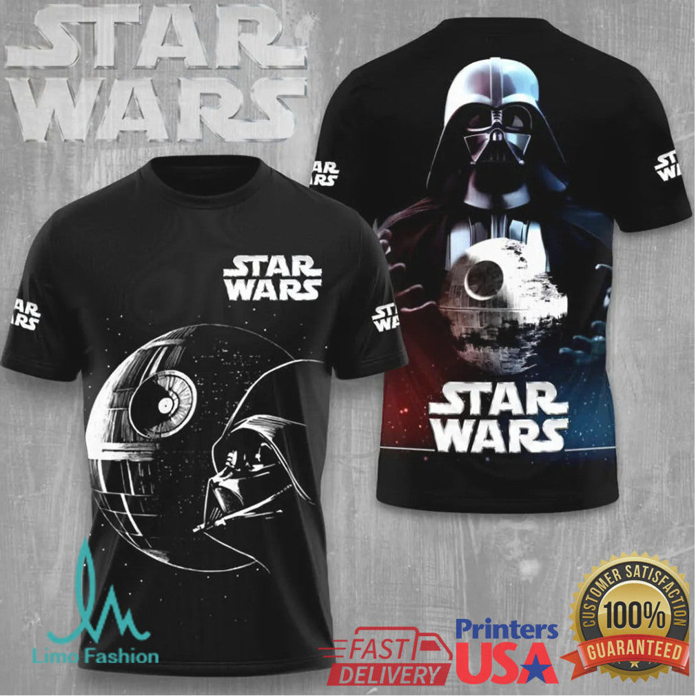 Star Wars Darth Vader Death Star Sith Lord Sci Fi 3D Graphic Apparel T Shirt - Limotees LLC