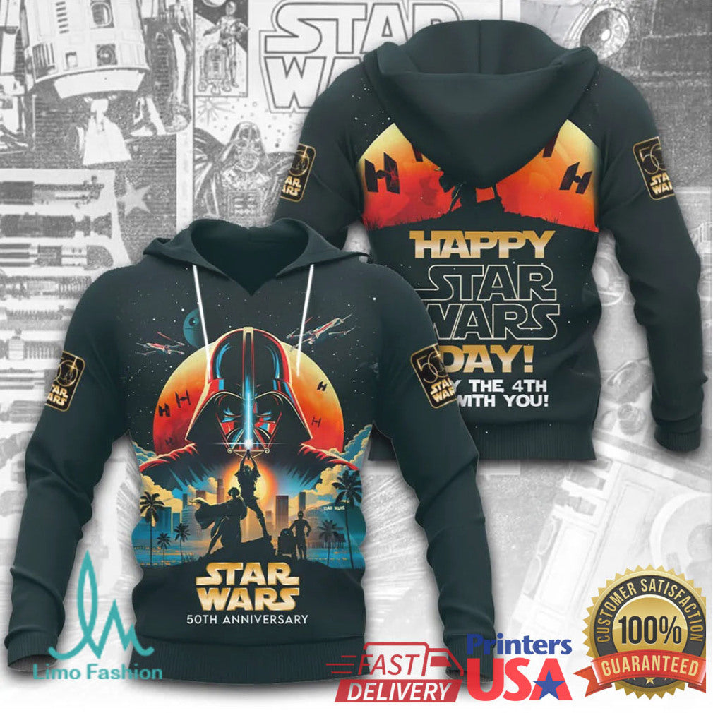 Star Wars Day May the 4th Be With You 50th Anniversary Retro Design T Shirt - Limotees LLC