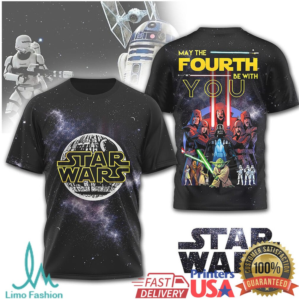 Star Wars May The Fourth Be With You Death Star Graphic T Shirt - Limotees LLC