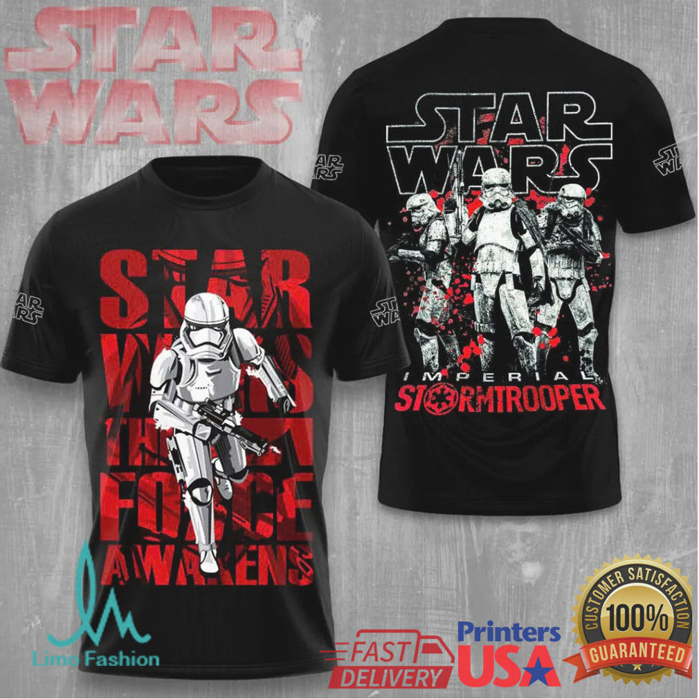 Star Wars The Force Awakens Imperial Stormtrooper Red Splatter Graphic T Shirt - Limotees LLC
