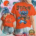Stitch Cleveland Browns Football Fan Shirt Orange & Brown Team Gear - Limotees LLC