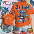 Stitch Denver Broncos Football Graphic T Shirt Custom Team Apparel - Limotees LLC