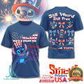 Stitch Happy 4th of July America 250th Anniversary Patriotic Double Sided T Shirt
