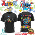 Stitch Minnesota Vikings Autism Awareness It's Okay To Be Different T Shirt - Limotees LLC