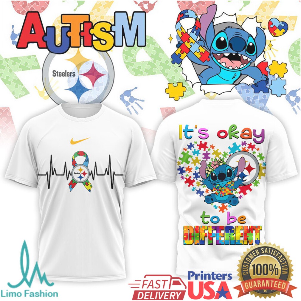 Stitch Pittsburgh ST Shirtlers Autism Awareness It's Okay To Be Different T Shirt - Limotees LLC