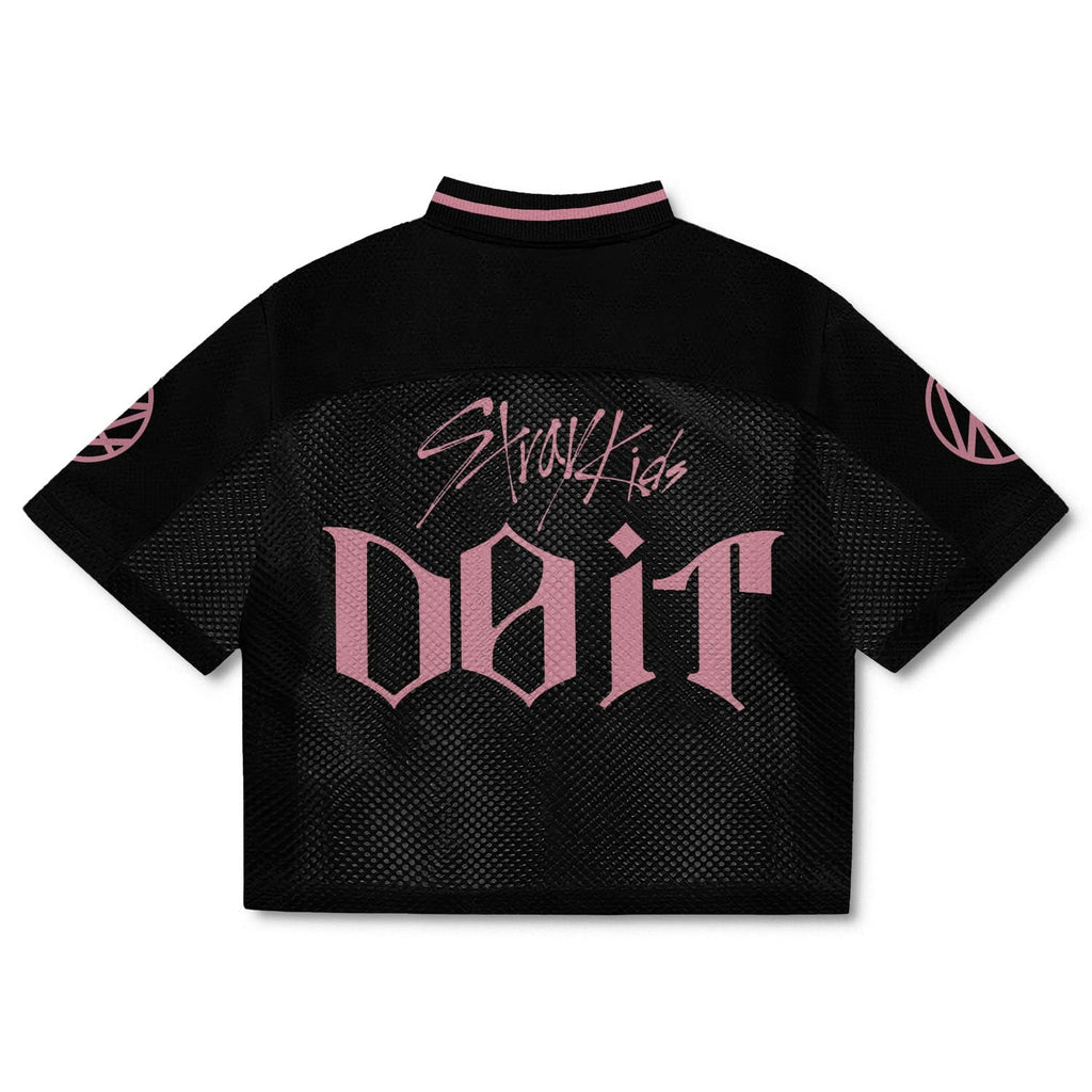 Stray Kids Black Mesh Jersey, DOIT 08 Kpop Streetwear Shirt