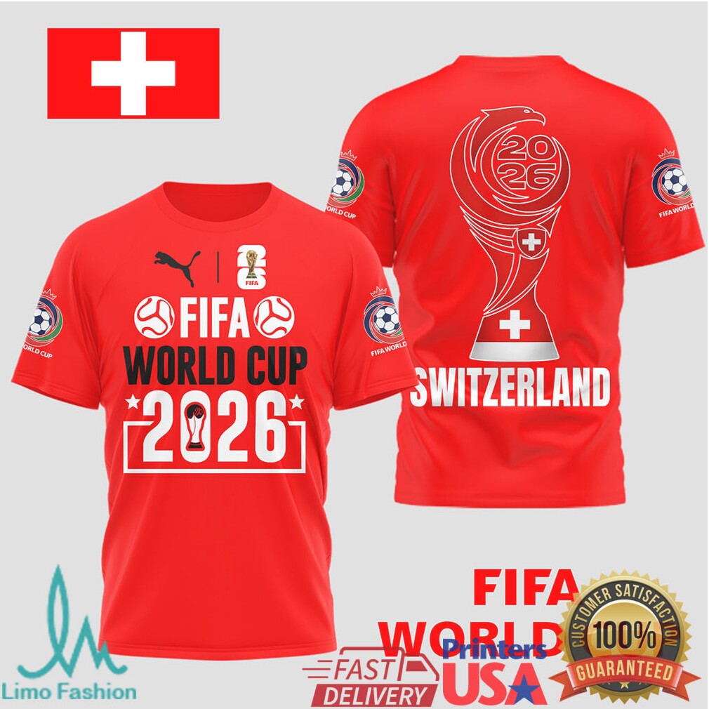 Switzerland FIFA World Cup 2026 Cross Emblem T Shirt - Limotees LLC