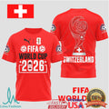 Switzerland FIFA World Cup 2026 Cross Emblem T Shirt - Limotees LLC