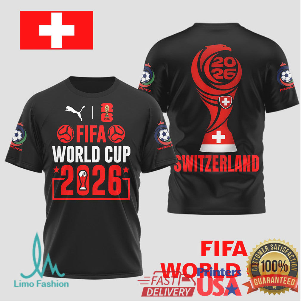 Switzerland FIFA World Cup 2026 Cross Emblem T Shirt - Limotees LLC