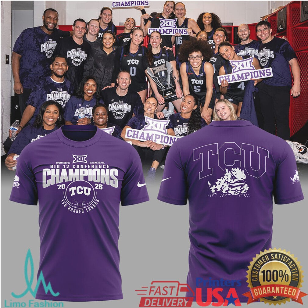 TCU Horned Frogs Big 12 Women's Basketball Champions T Shirt - Limotees LLC