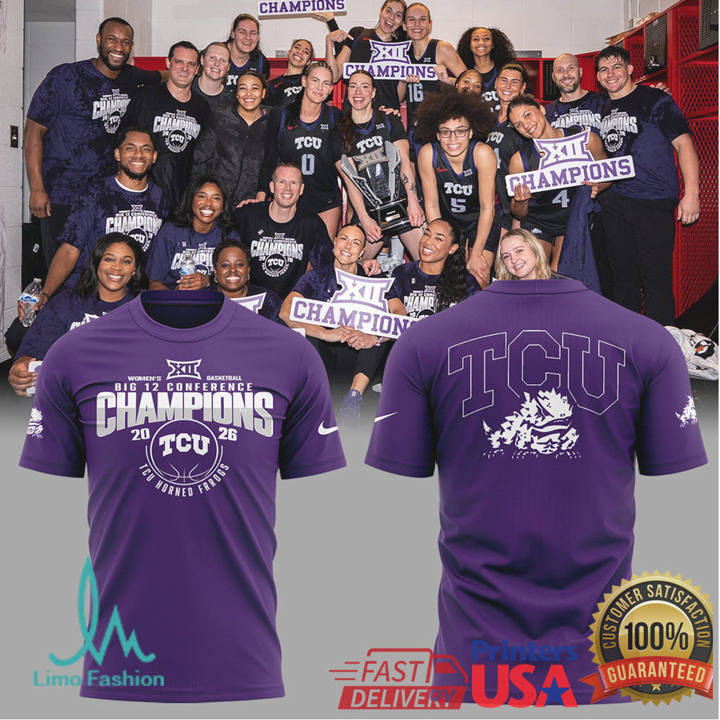 TCU Horned Frogs Big 12 Women's Basketball Champions T Shirt - Limotees LLC