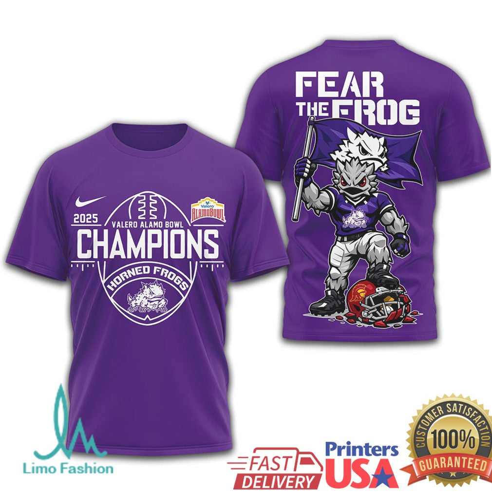 TCU Horned Frogs Fear The Frog Alamo Bowl Champions T Shirt - Limotees LLC