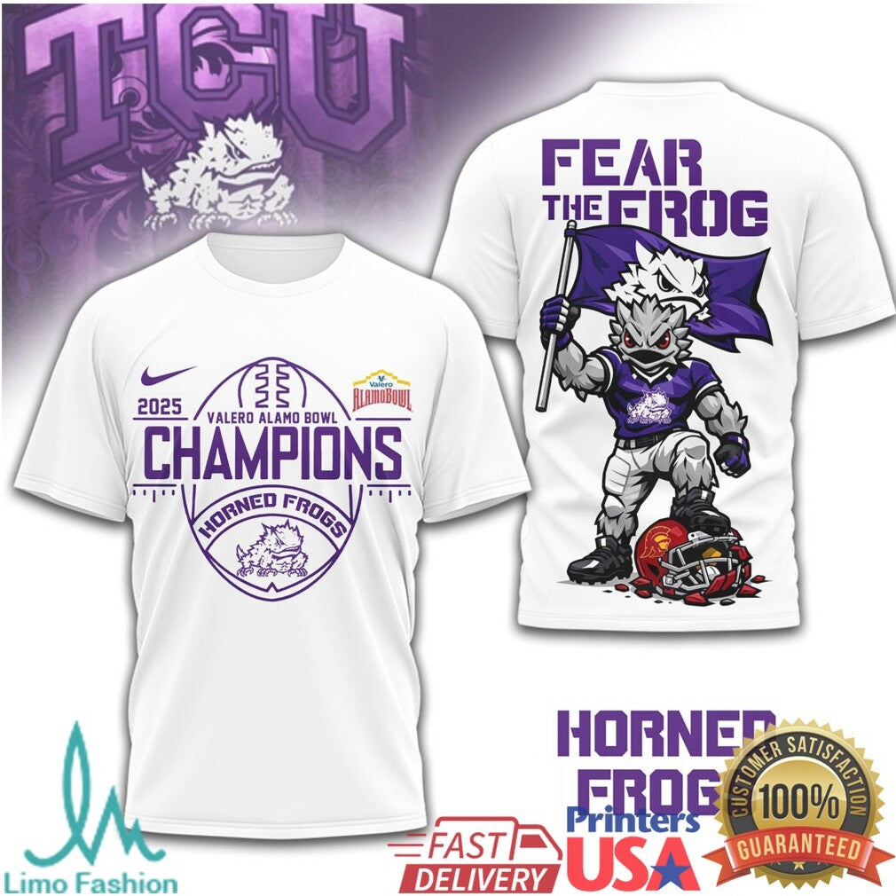 TCU Horned Frogs Fear The Frog Alamo Bowl Champions T Shirt - Limotees LLC