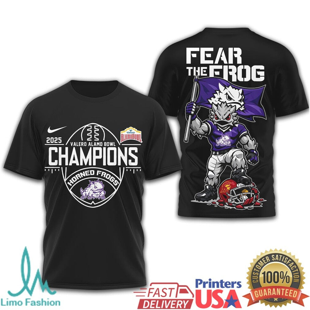 TCU Horned Frogs Fear The Frog Alamo Bowl Champions T Shirt - Limotees LLC