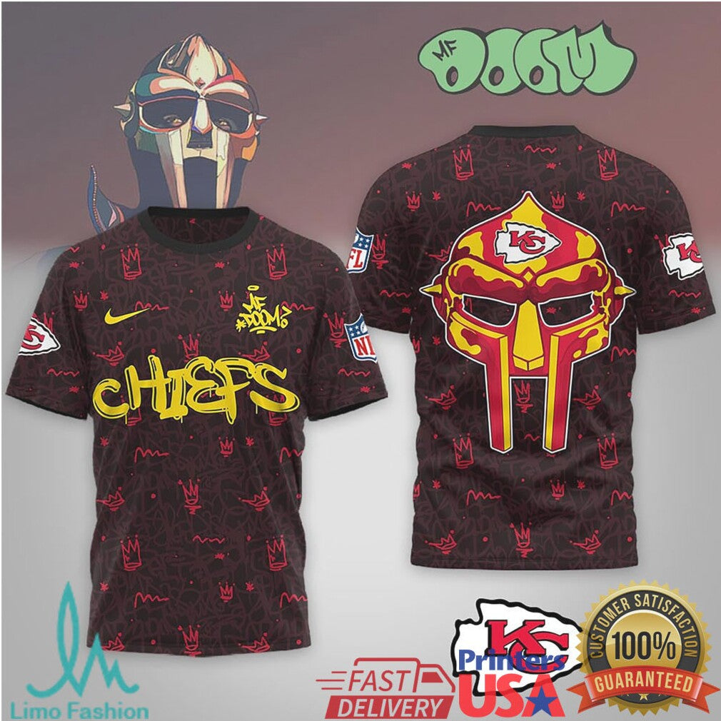 Kansas City Chiefs Official NFL x MF DOOM 3D Shirt - Limotees LLC