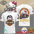 Pittsburgh Steelers Official NFL Hello Kitty Harley Davidson 3D Shirt - Limotees LLC