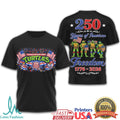 TMNT 250 Years of American Freedom 1776 2026 Ninja Turtles T Shirt - Limotees LLC