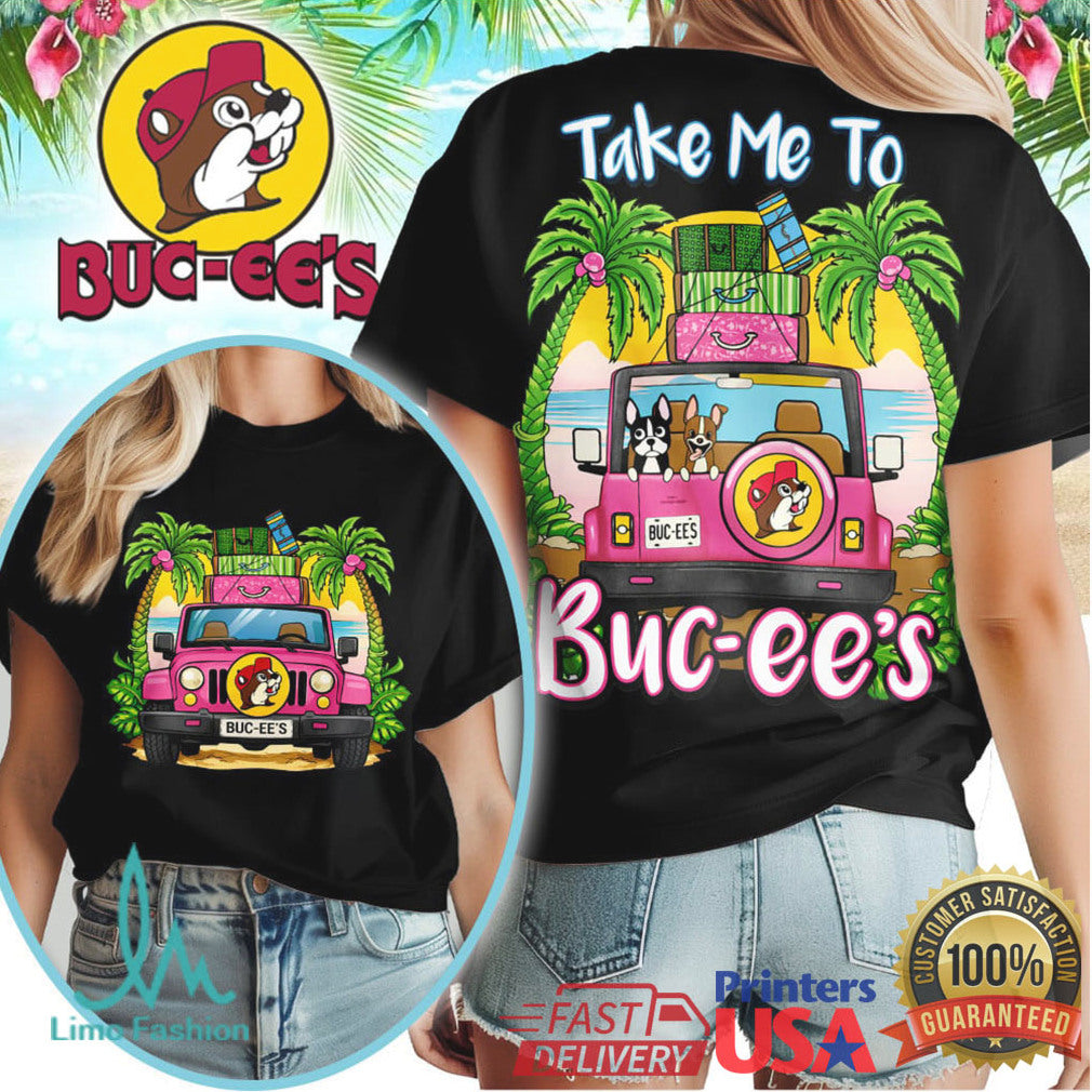 “Take Me To Buc ee's” Pink Jeep Road Trip Summer T Shirt - Limotees LLC