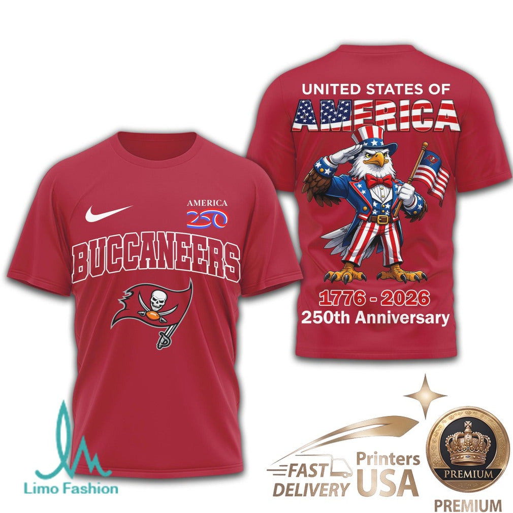 Tampa Bay Buccaneers 250th Anniversary Patriotic Eagle T Shirt - Limotees LLC