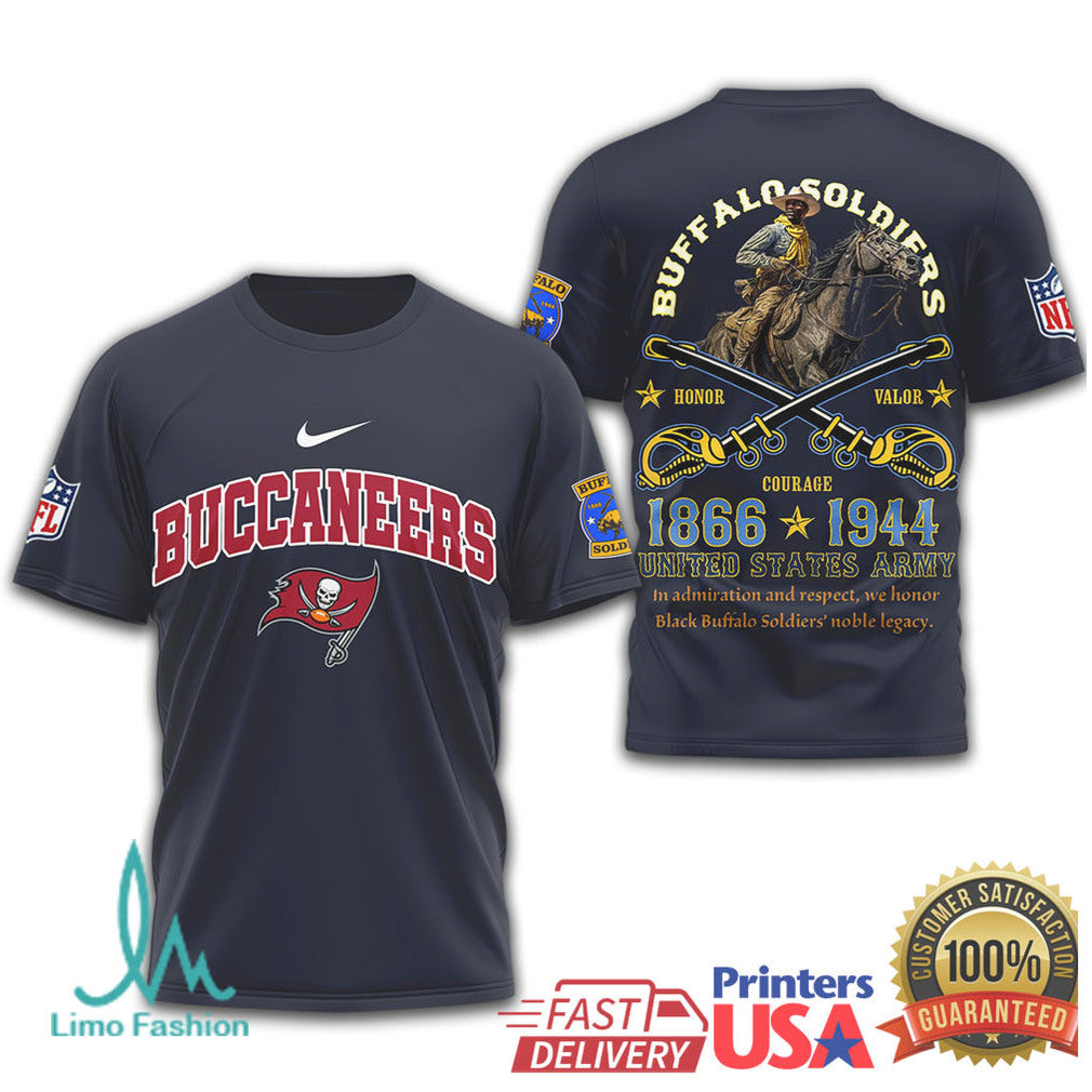 Tampa Bay Buccaneers Buffalo Soldiers US Army 1866 1944 Tribute T Shirt - Limotees LLC