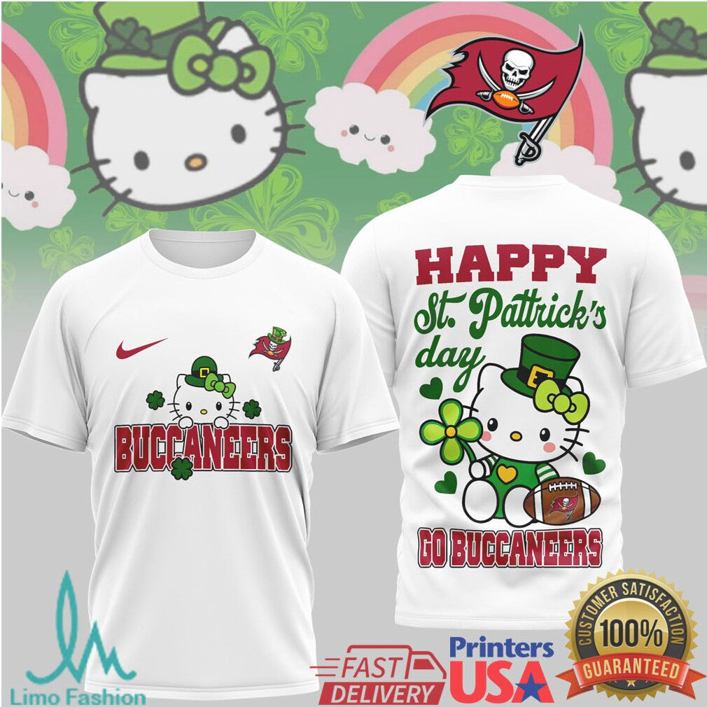Tampa Bay Buccaneers Hello Kitty St. Patrick's Day Football Shirt - Limotees LLC