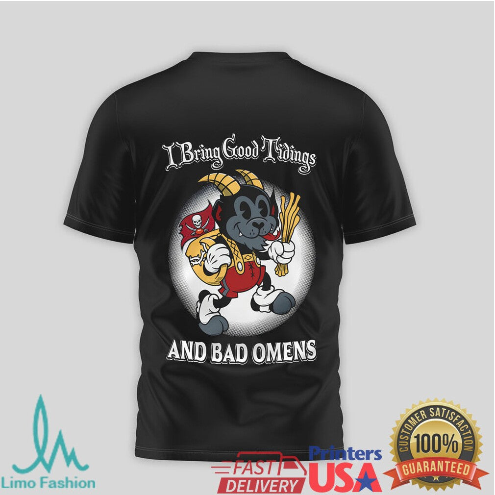 Tampa Bay Buccaneers Krampus “Good Tidings & Bad Omens” Black T Shirt - Limotees LLC