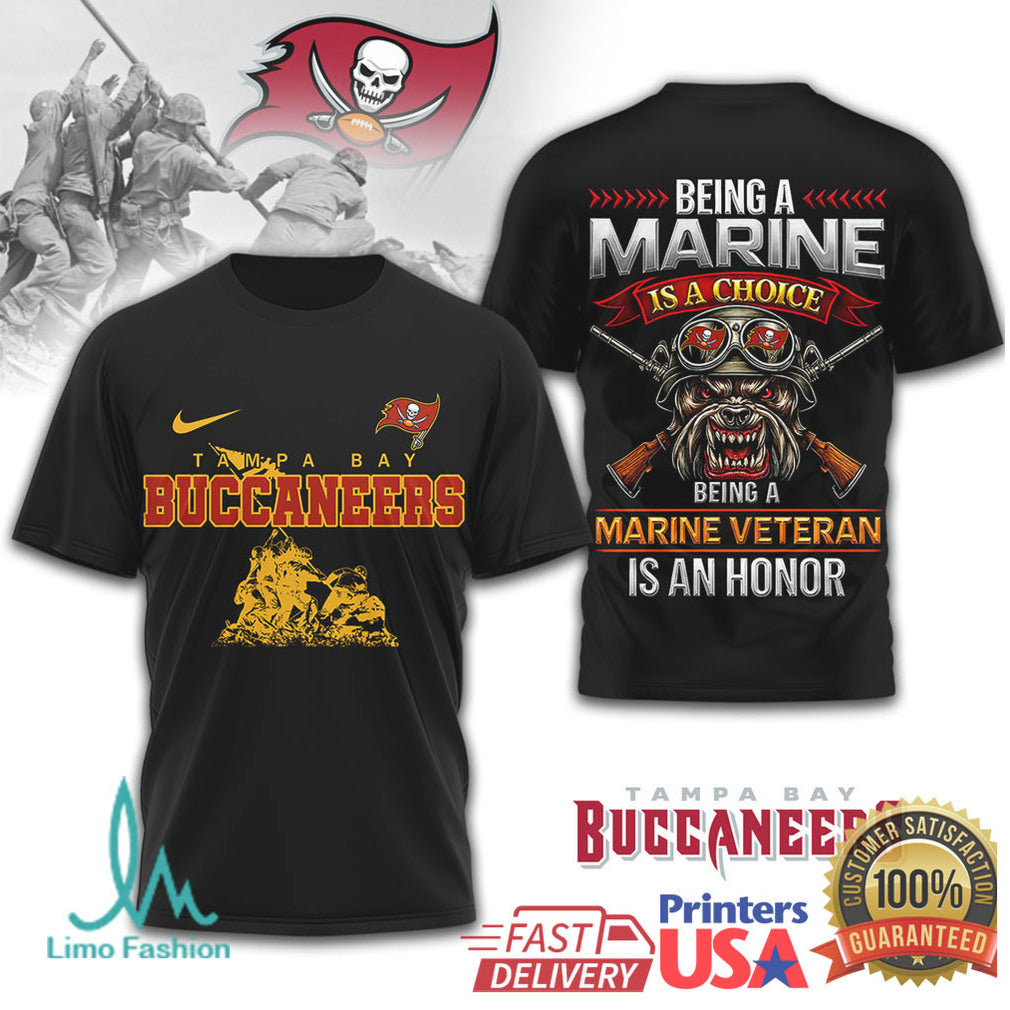 Tampa Bay Buccaneers Marine Veteran Patriot Pride T Shirt - Limotees LLC