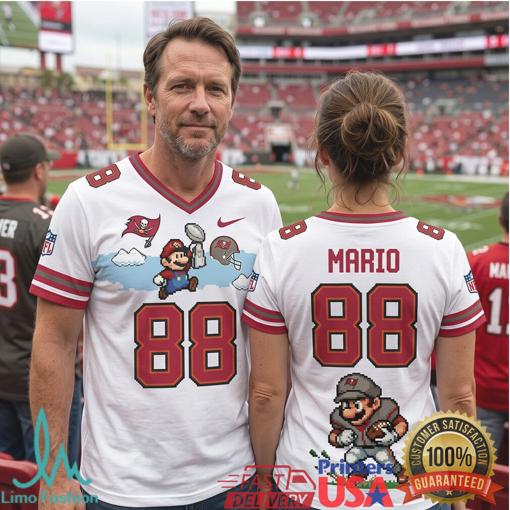 Tampa Bay Buccaneers Mario Custom Football T Shirt Style Graphic T Shirt