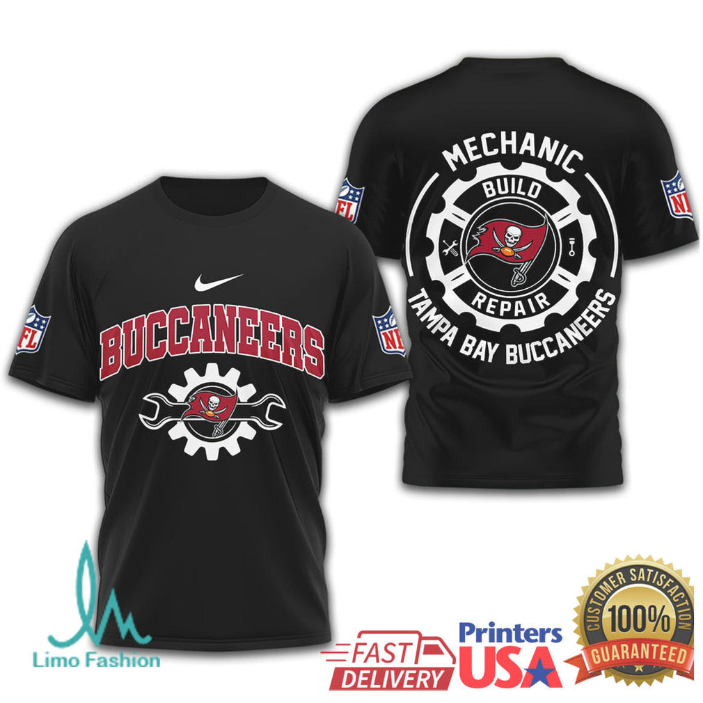 Tampa Bay Buccaneers Mechanic Build Repair T Shirt - Limotees LLC