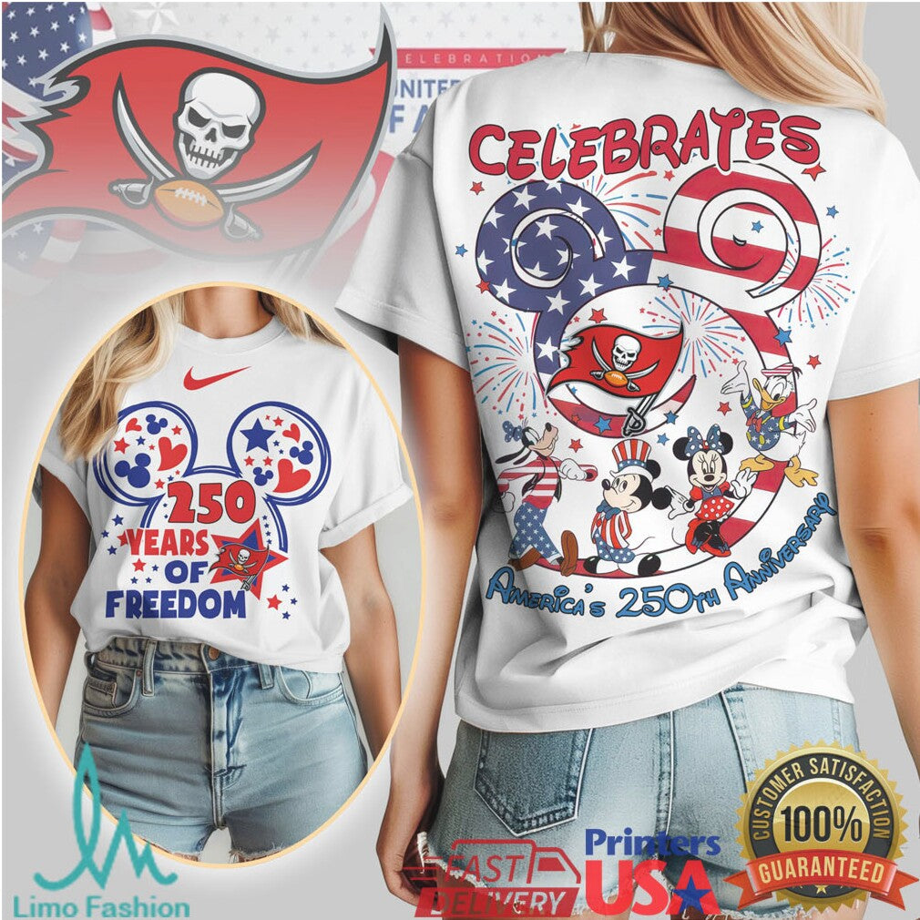 Tampa Bay Buccaneers Mickey & Friends 250 Years of Freedom Patriotic Shirt