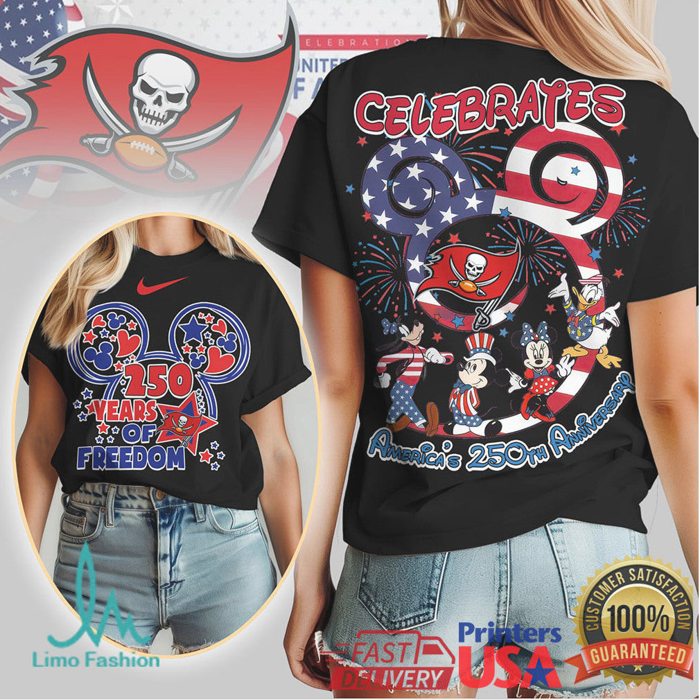 Tampa Bay Buccaneers Mickey & Friends 250 Years of Freedom Patriotic Shirt