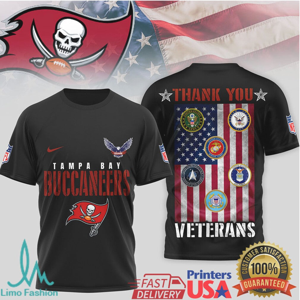 Tampa Bay Buccaneers Military Veterans “Thank You” T Shirt - Limotees LLC