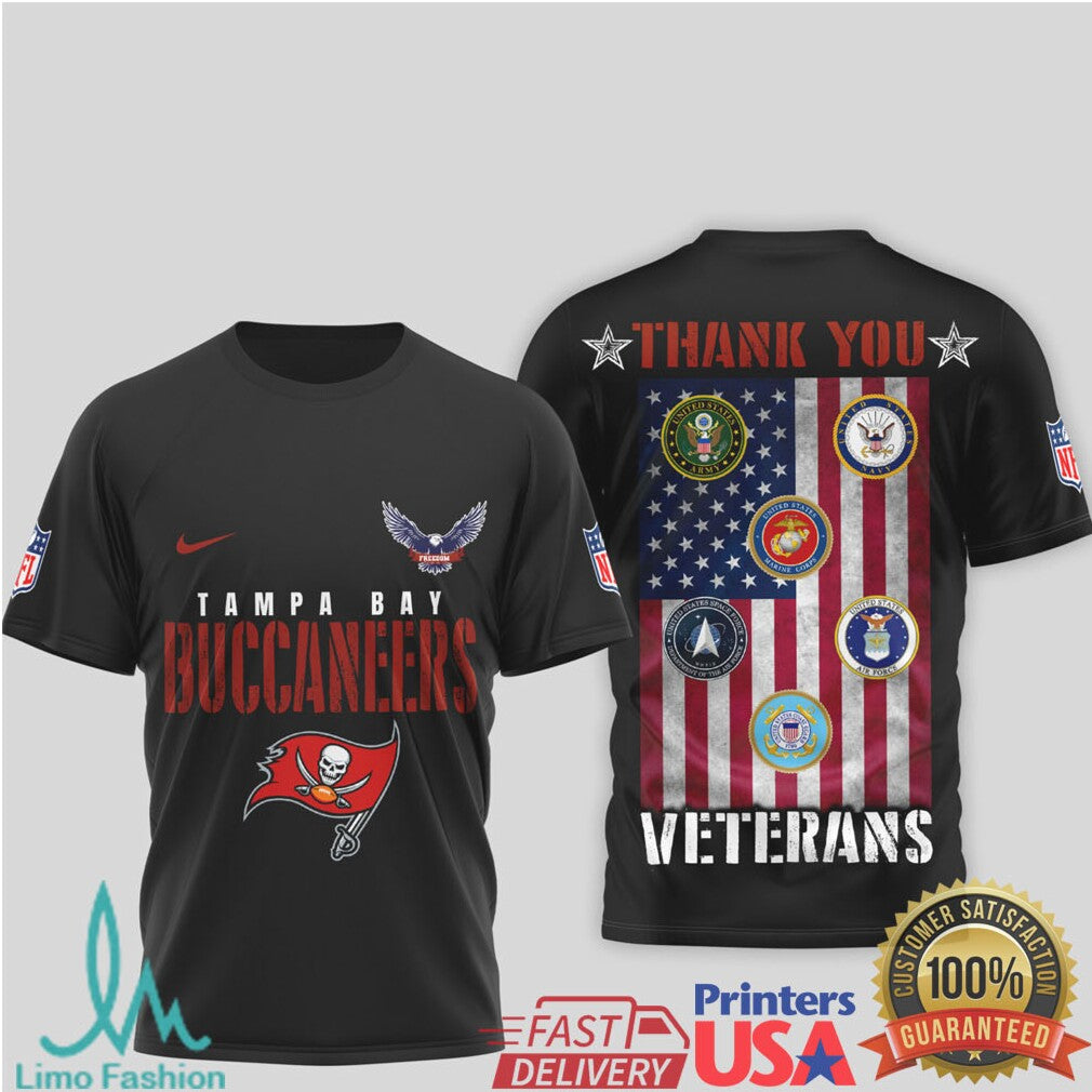 Tampa Bay Buccaneers Military Veterans “Thank You” T Shirt - Limotees LLC