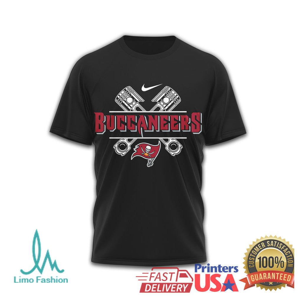 Tampa Bay Buccaneers Motorcycle Flag Graphic T Shirt - Limotees LLC