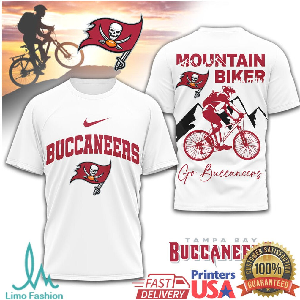 Tampa Bay Buccaneers Mountain Biker “Go Buccaneers” Sports T shirt - Limotees LLC