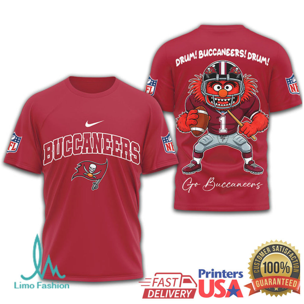 Tampa Bay Buccaneers Muppets Animal “Drum Buccaneers Drum” T Shirt - Limotees LLC