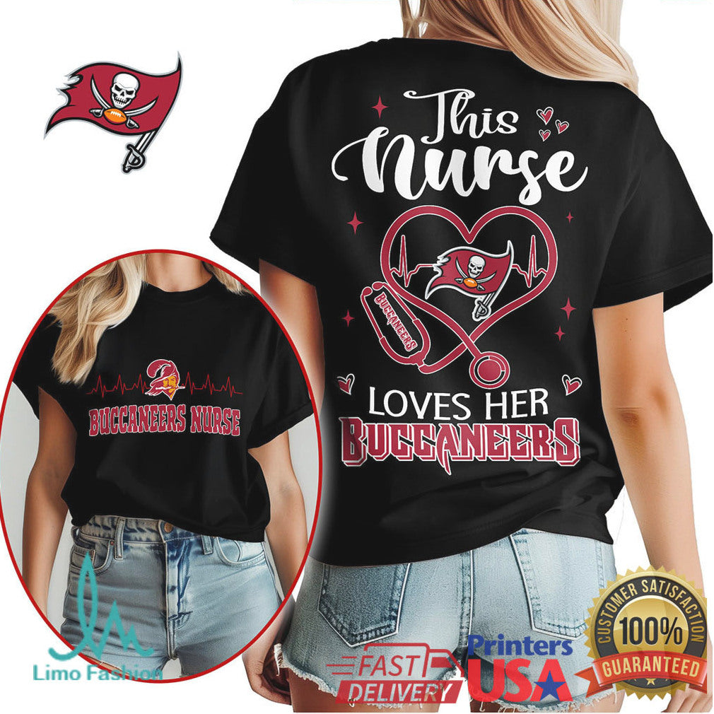 Tampa Bay Buccaneers Nurse Loves Her Bucs Tshirt - Limotees LLC