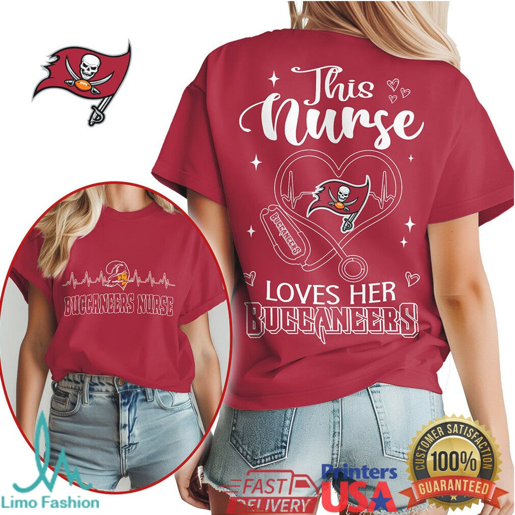 Tampa Bay Buccaneers Nurse Loves Her Bucs Tshirt - Limotees LLC