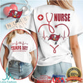 Tampa Bay Buccaneers Nurse T Shirt NFL Football Nursing Heart T Shirt - Limotees LLC