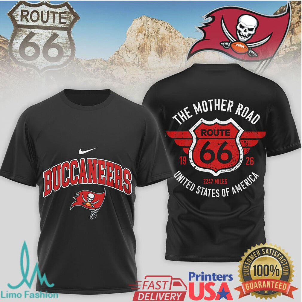 Tampa Bay Buccaneers Official NFL Route 66 3D Shirt - Limotees LLC