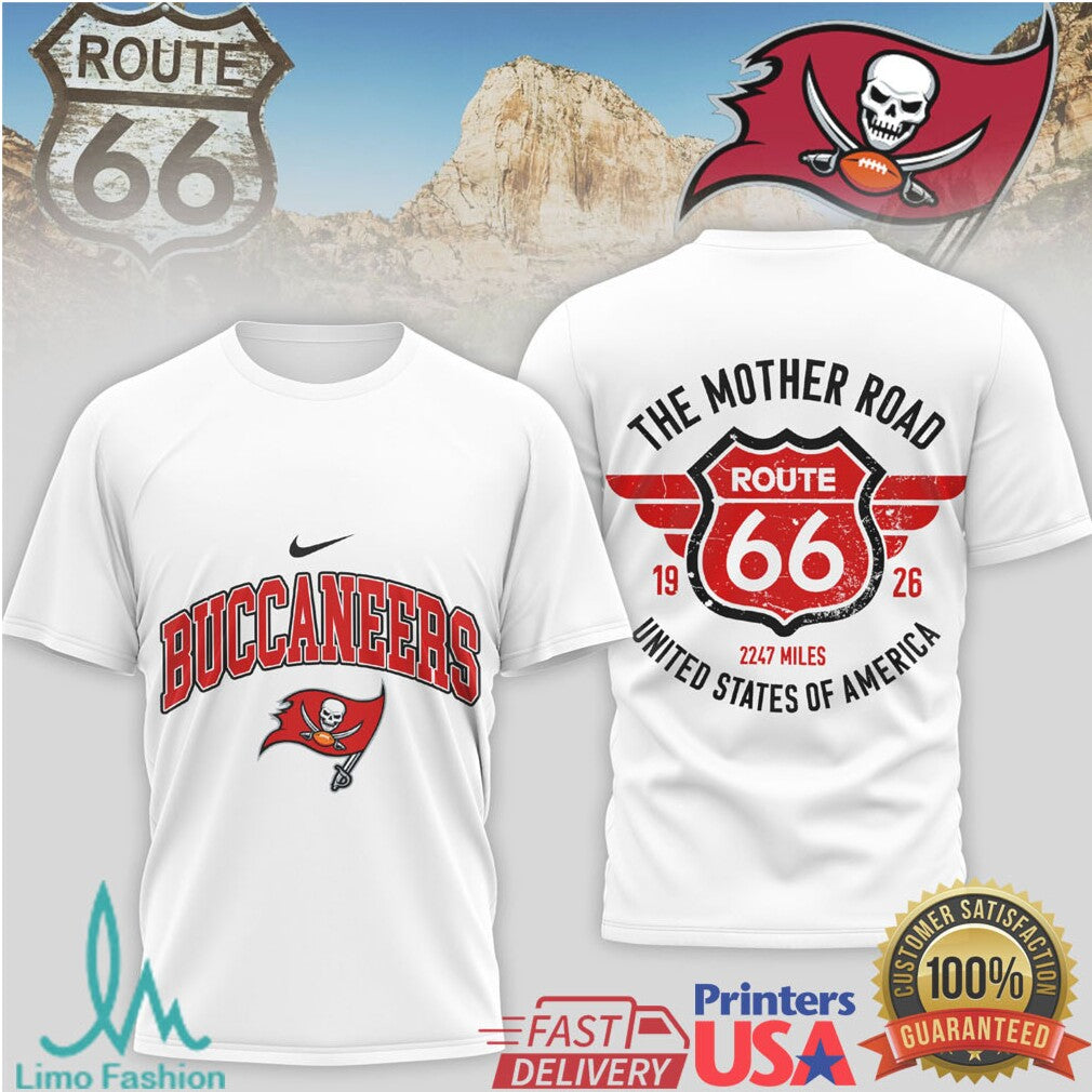 Tampa Bay Buccaneers Official NFL Route 66 3D Shirt - Limotees LLC